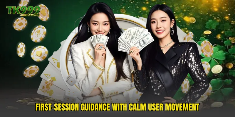 First-session guidance with calm user movement